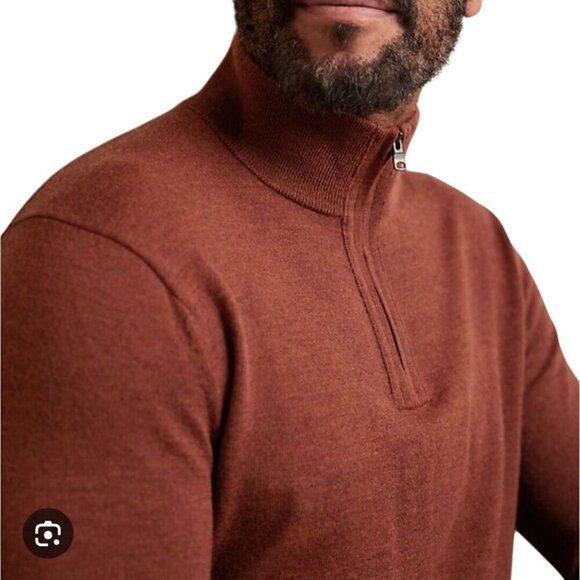 Banana Republic Merino Wool 1/2 Zip Sweater 2024 Mock Neck Size L - Picture 4 of 7